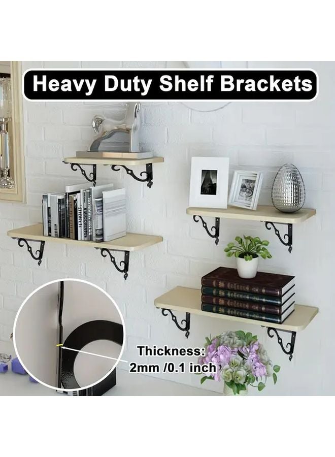 10 Pack 5.5x4.3 Inch Heavy Duty Black Metal Shelf Brackets L Shaped Floating Shelf Supports - Image 5