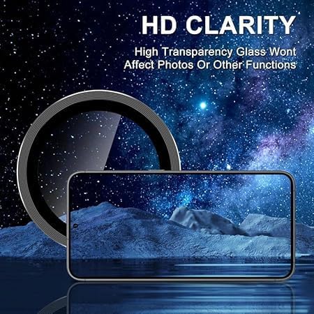 ZARALA Camera Lens Frame Glass Compatible with Motorola G96 5G Tempered Glass Aluminum Alloy Frame Individual Camera Lens Protector Cover (G96 5G, Black) - Image 4