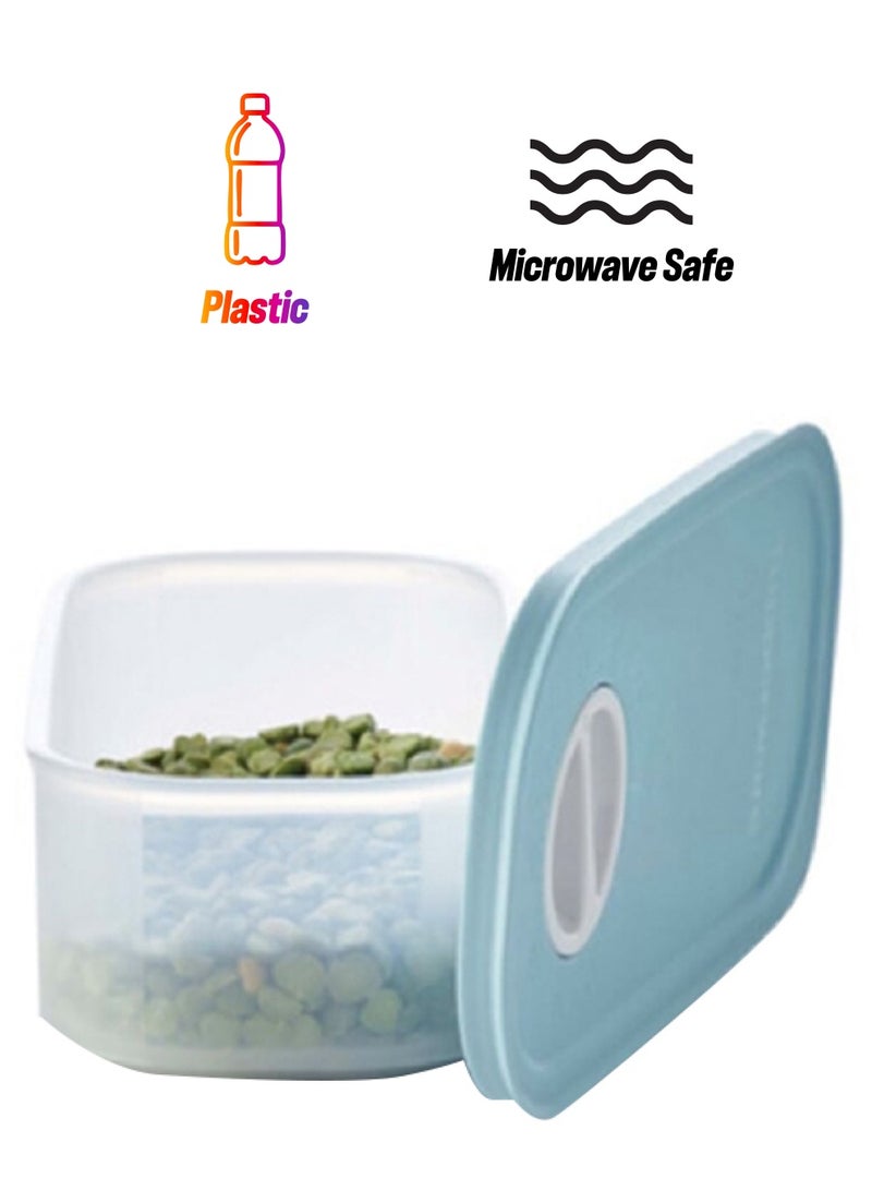 توبروير حافظة بلاستيكية متينة ومحكمة الإغلاق بتصميم يذكر بالوقت باللونين الأزرق والشفاف، سعة 320  مل، 11168880 - Image 1