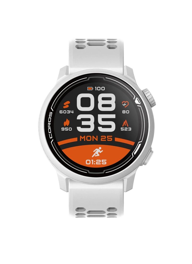 COROS - COROS PACE 2 Premium GPS Sport Watch with Nylon or Silicone Band, Heart Rate Monitor, 30h Full GPS Battery, Barometer, ANT+ & BLE Connections, Strava, Stryd & TrainingPeaks (White - Silicone Strap) - Image 1
