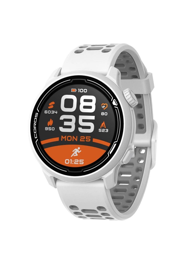 COROS - COROS PACE 2 Premium GPS Sport Watch with Nylon or Silicone Band, Heart Rate Monitor, 30h Full GPS Battery, Barometer, ANT+ & BLE Connections, Strava, Stryd & TrainingPeaks (White - Silicone Strap) - Image 1