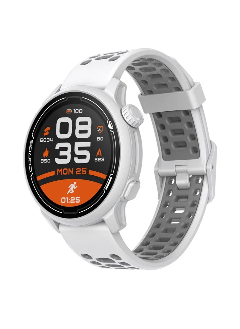 COROS - COROS PACE 2 Premium GPS Sport Watch with Nylon or Silicone Band, Heart Rate Monitor, 30h Full GPS Battery, Barometer, ANT+ & BLE Connections, Strava, Stryd & TrainingPeaks (White - Silicone Strap) - Image 1