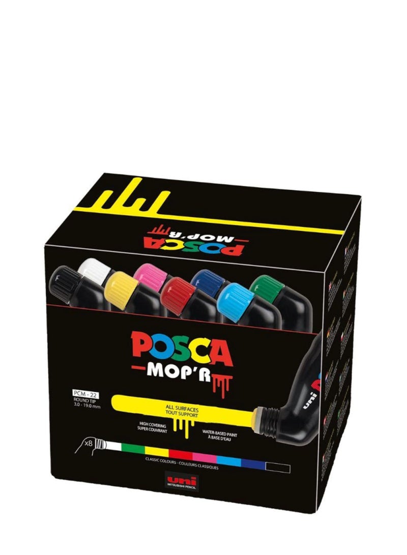 POSCA 8-Piece Mop'r Water Based Permanent Paint Markers Multicolour - Image 1