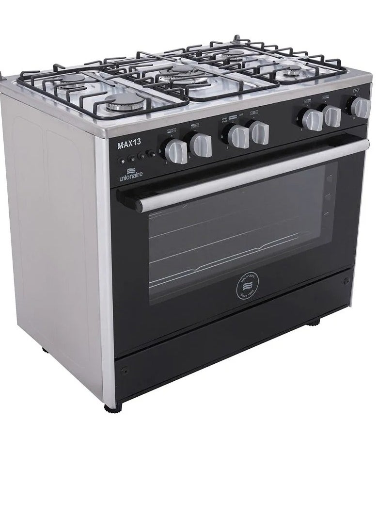 UNIONAIRE Gas stove, 5 burners,Max 13 oven and grill safety, 60/90 oven fan, wide iron burners, Unionaire  - Image 2