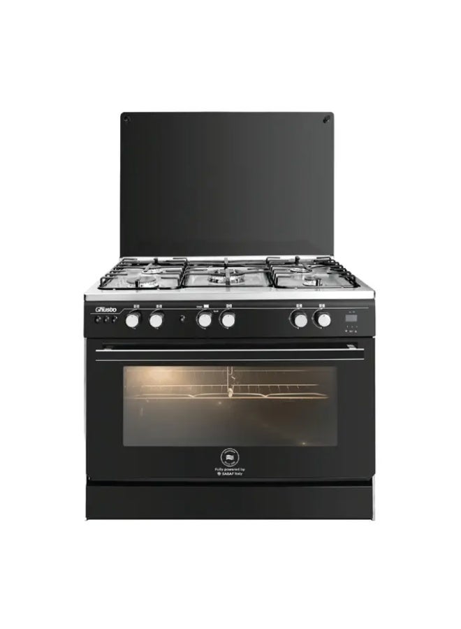 UNIONAIRE Gas stove, 5 burners, Gusto, 60x90 cm, full stainless steel, cast iron grates, with digital timer. - Image 1