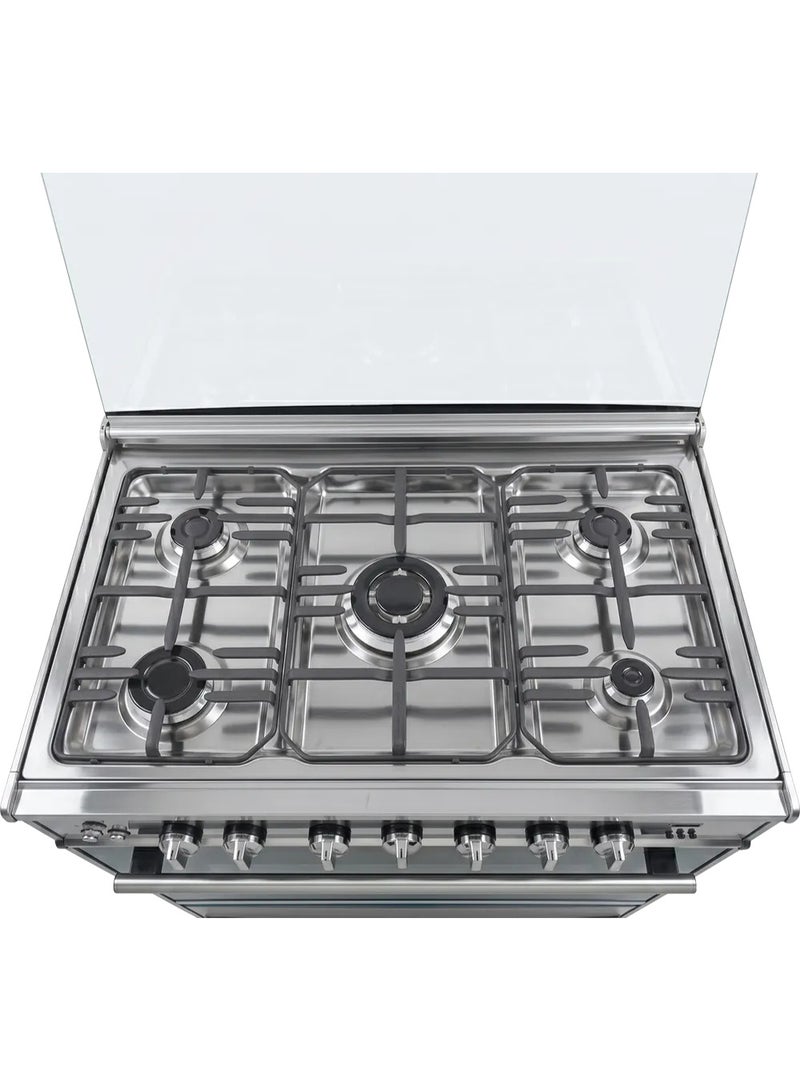 Universal Super Class Plus Gas Cooker, 5 Burners, 90 cm, Stainless Steel - 2905F-7PD - Image 2