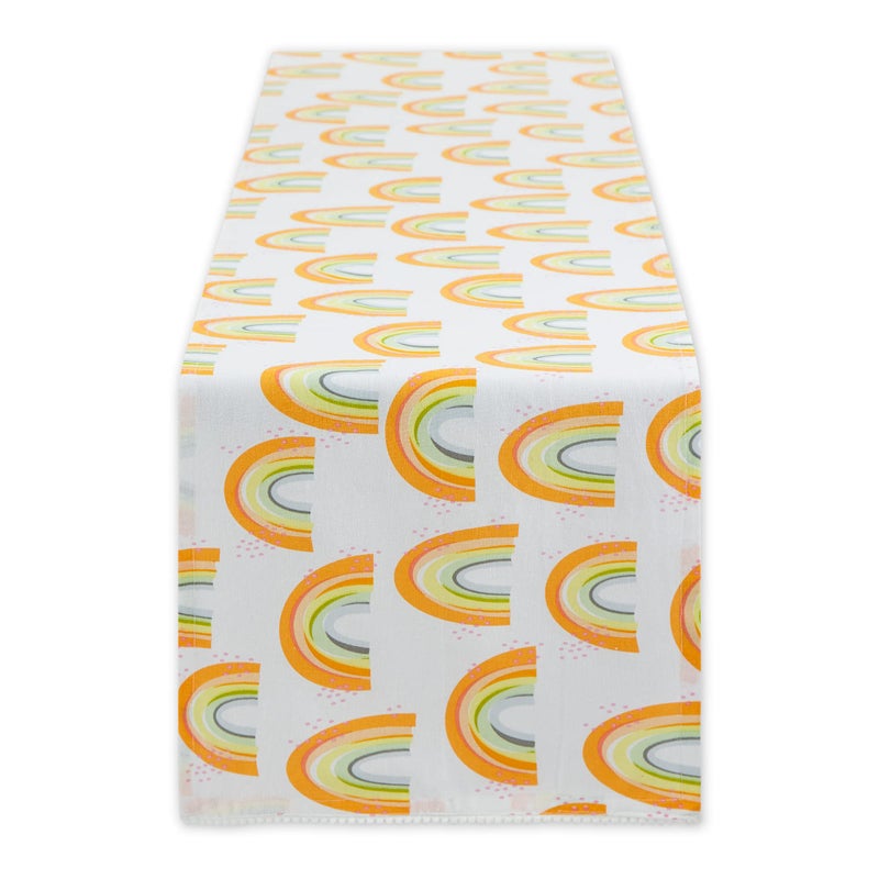 EL: TEXTILES RAINBOW PRINT TABLE RUNNER 14x72 - Image 1