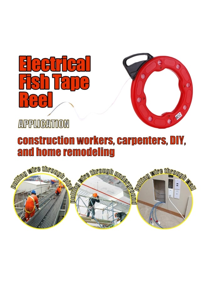 Fiberglass Fish Tape Electrical Cable Puller Red/Black 20meter - Image 4