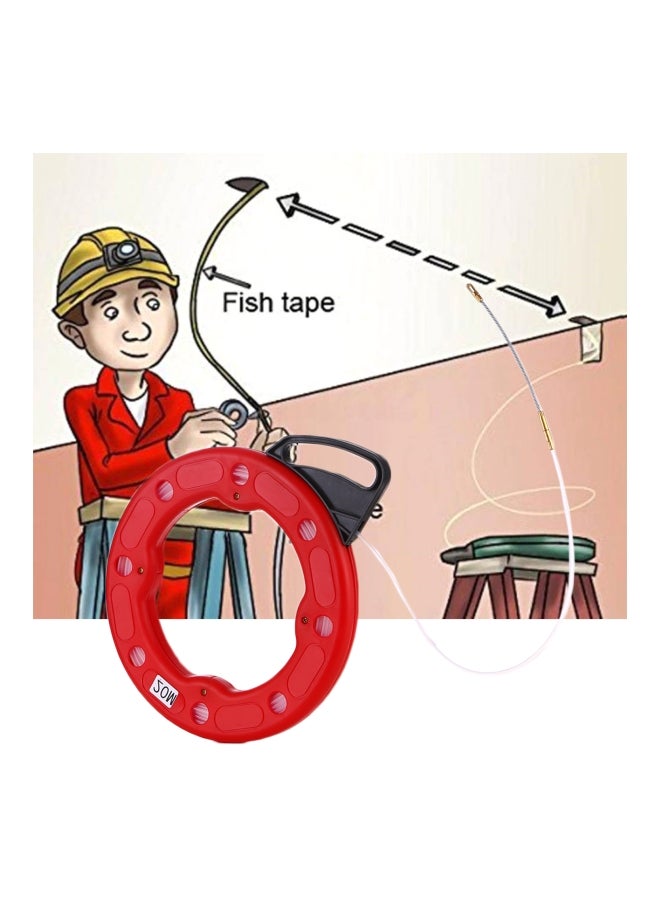 Fiberglass Fish Tape Electrical Cable Puller Red/Black 20meter - Image 3