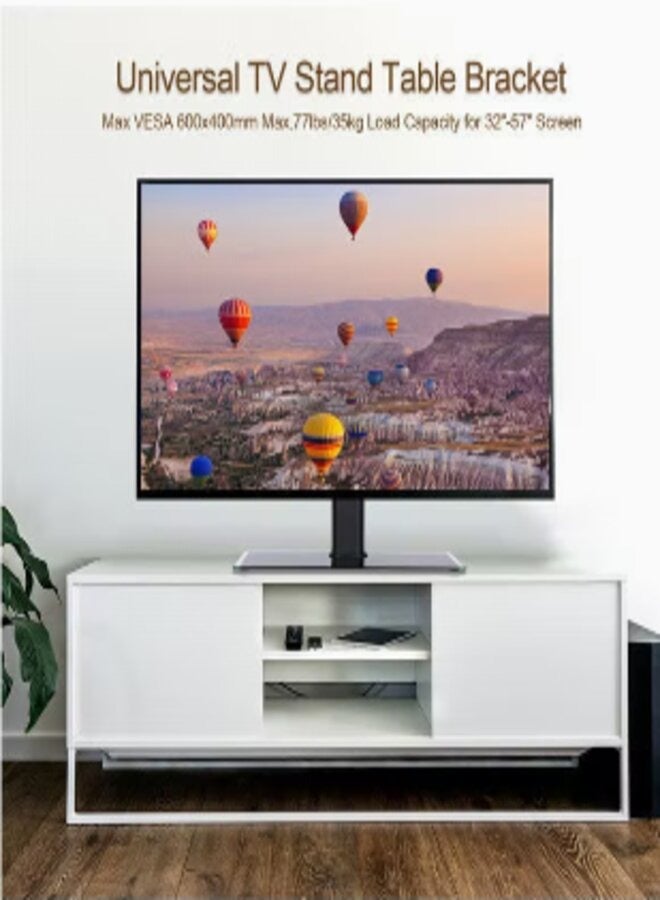 حامل طاولة للتلفزيون العالمي لشاشة تلفزيون بلازما LCD LED مقاس 37-55 بوصة باللون الأسود - Image 3