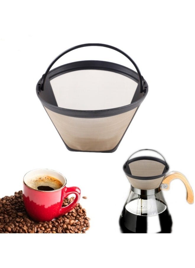 Generic 2 Pack 6-12 Cup Cone Coffee Filters Basket Permanent Replacement Coffee Filters with Stainless Steel Mesh  - Image 1