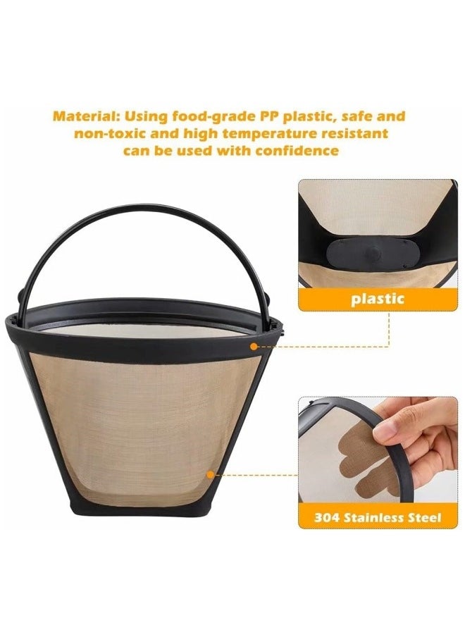 Generic 2 Pack 6-12 Cup Cone Coffee Filters Basket Permanent Replacement Coffee Filters with Stainless Steel Mesh  - Image 4