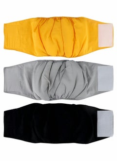 Excefore Male Dog Nappies Reusable Doggies Diapers Washable Male Dog Wraps Belly Band for Dogs Durable Puppy Diapers Physiological Diaper Pants for Various Types of Pet Dog M 3 Packs  - Image 2