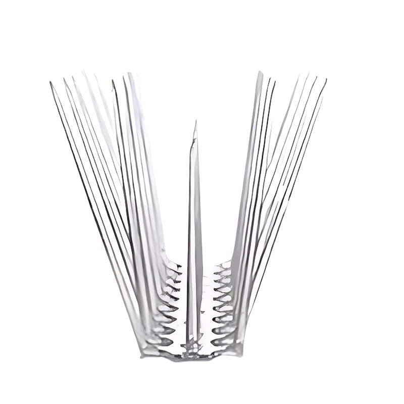 Elysian مسامير طرد الطيور من البولي كربونات، مسامير التحكم في الطيور، مسامير الحمام، مسامير بولي كربونات 30 × 11 × 12 سم (1 قطعة)، فضي - Image 1