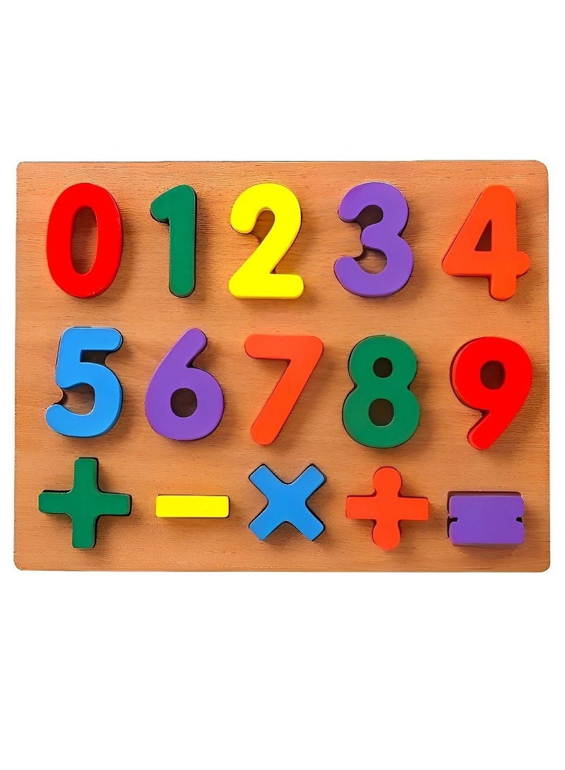 Wooden Interactive Jigsaw Puzzles for Toddlers Kids, Early Learning Educational Toys, Montessori Childhood Toys Gifts for Boys & Girls,  Numbers 0-9 Pattern 