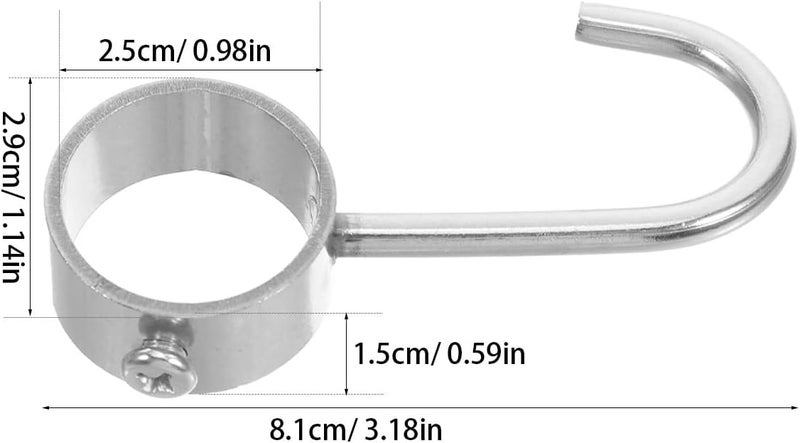 BESTonZON Stainless Steel Round Tube Hanging Hooks 25mm Diameter Heavy Duty Rod Hangers for Clothes Towels Kitchen Utility Closet 6pcs - Image 2
