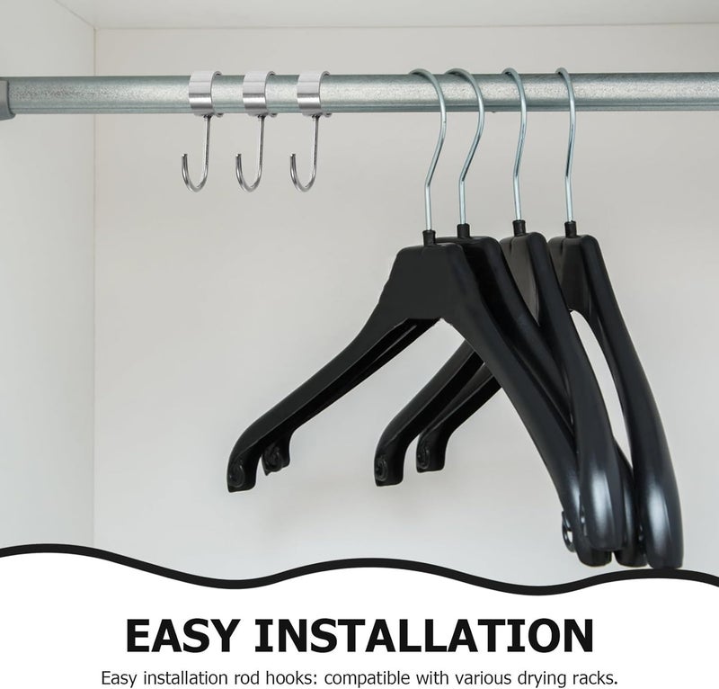 BESTonZON Stainless Steel Round Tube Hanging Hooks 25mm Diameter Heavy Duty Rod Hangers for Clothes Towels Kitchen Utility Closet 6pcs - Image 3
