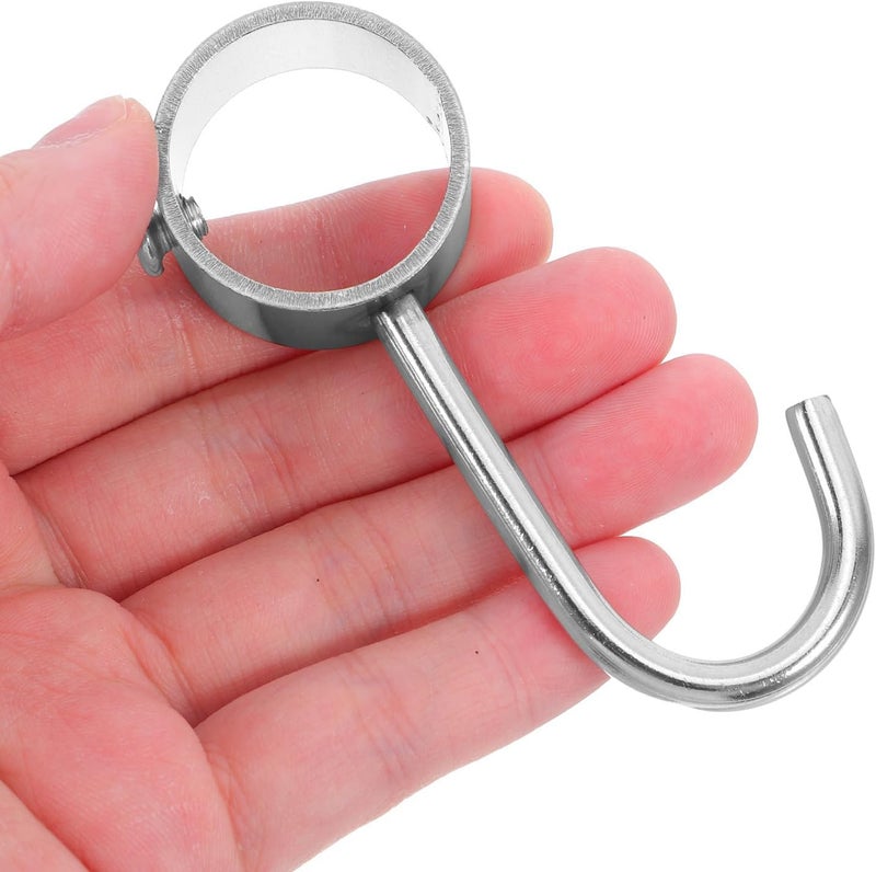 BESTonZON Stainless Steel Round Tube Hanging Hooks 25mm Diameter Heavy Duty Rod Hangers for Clothes Towels Kitchen Utility Closet 6pcs - Image 4
