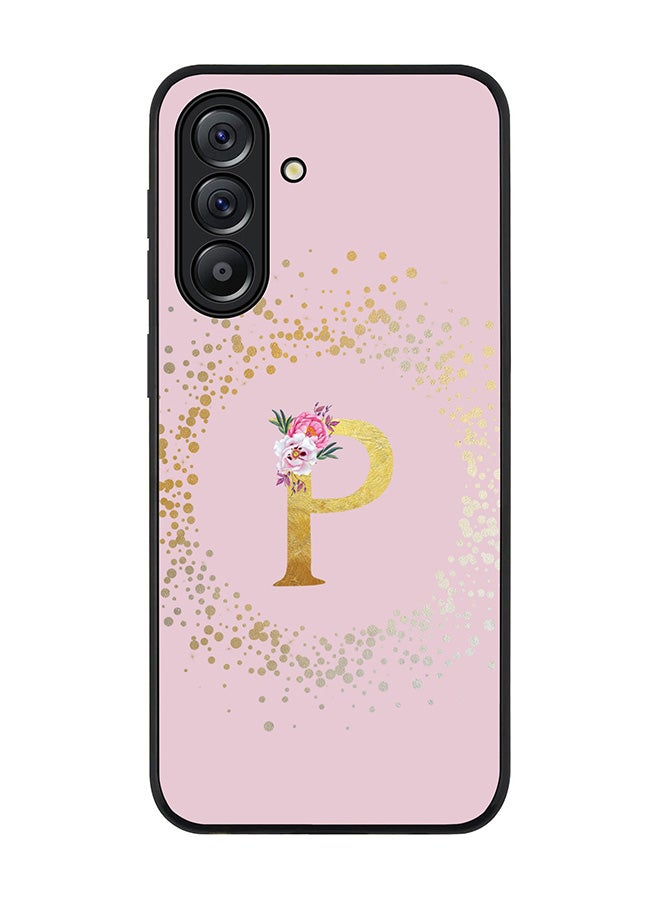 Stylizedd For Samsung Galaxy A56 5G Case,Slim fit Camera Protection, Shockproof Thin Phone cover  - Custom Monogram Floral - P  (Pink ) - Image 1