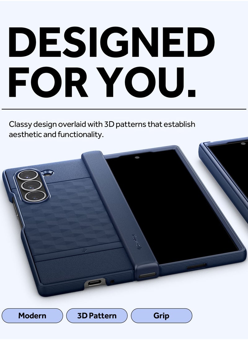 Parallax for Samsung Galaxy Z Fold 6 Case Cover (2024) with Hinge Protection - Midnight Blue