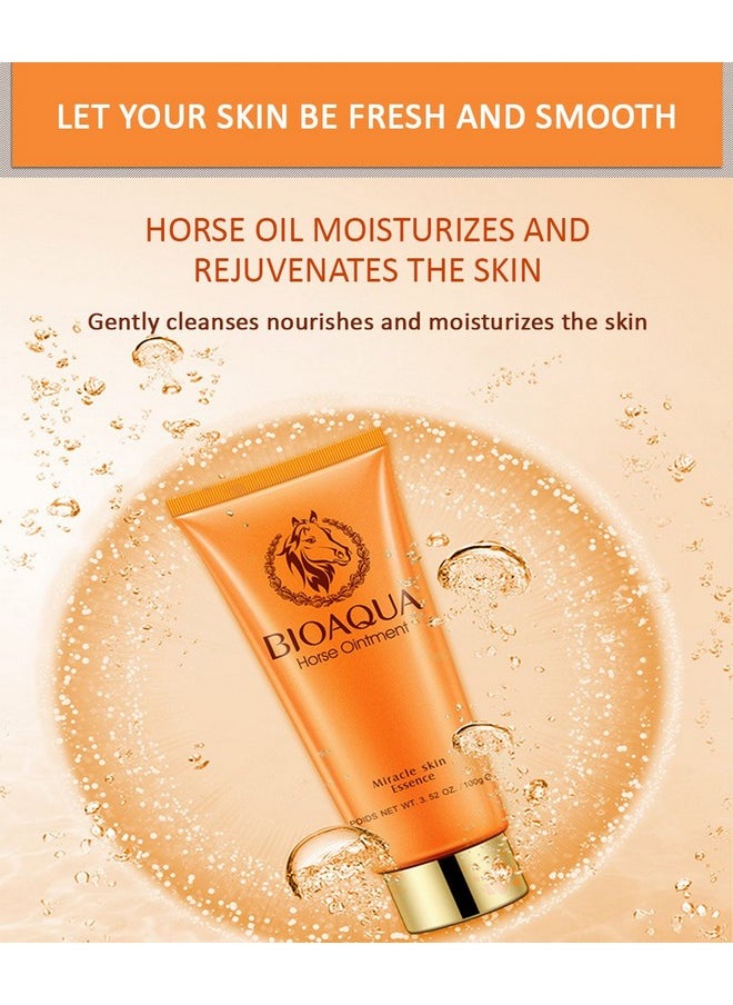 BIOAQUA - Horse Oil Ointment Miracle Skin Care Essence Сleansing Foam Rejuvenation Nourishes Care Mild 100G - Image 1