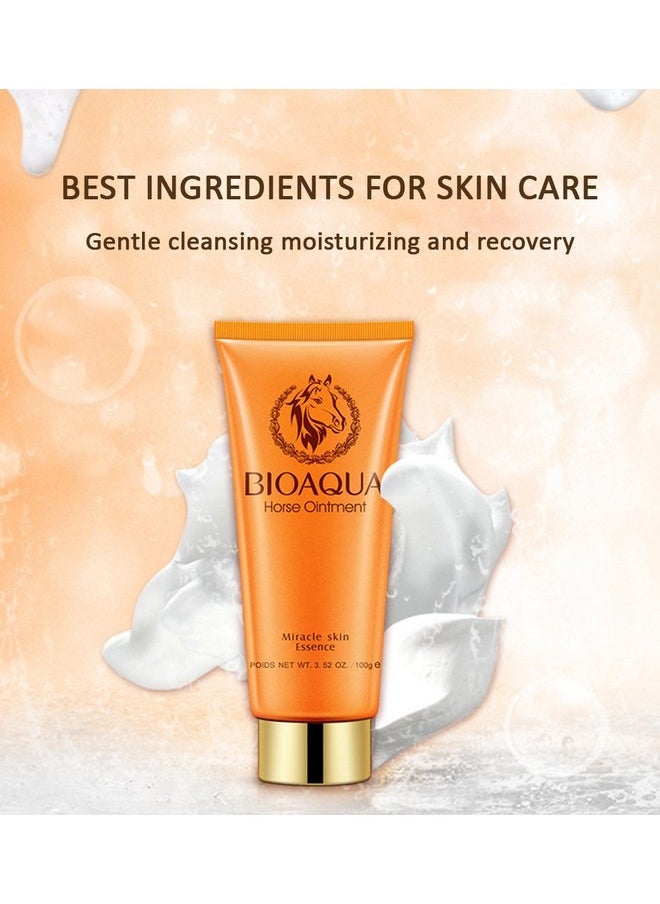 BIOAQUA - Horse Oil Ointment Miracle Skin Care Essence Сleansing Foam Rejuvenation Nourishes Care Mild 100G - Image 1