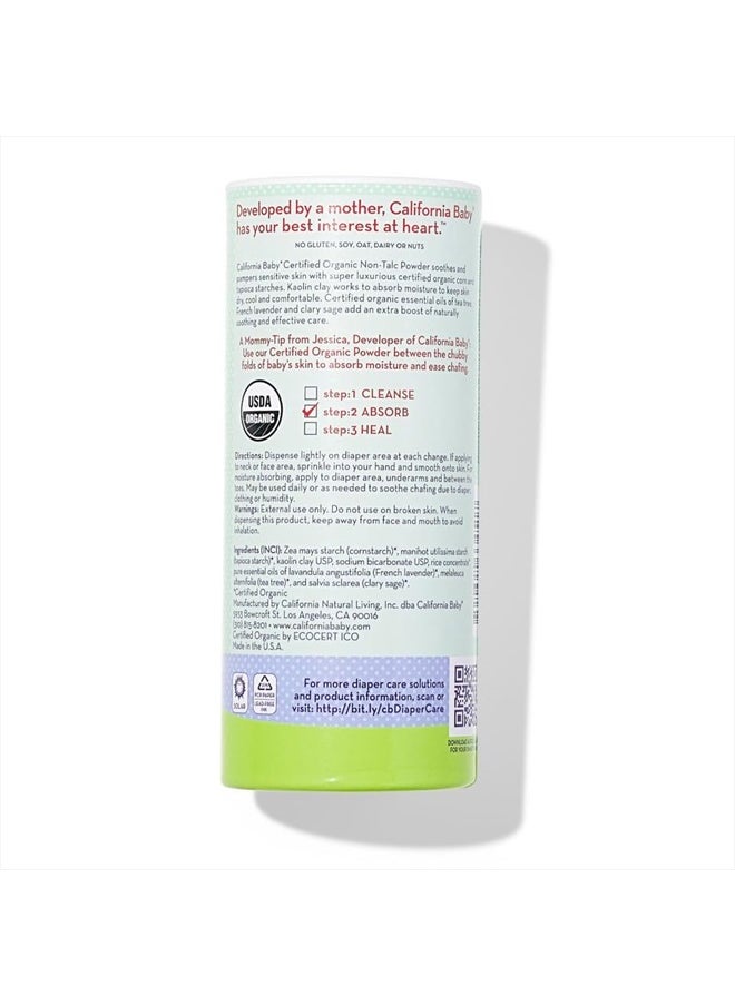 California Baby Organic Baby Powder Talc-free | USDA Certified Organic | Talc Free Baby Powder | Body Powder for Men | Absorbs Moisture & Anti-Chafing | Diaper Powder for Sensitive Skin | 2.5oz / 71g  - Image 2