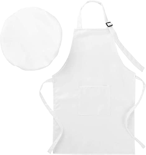 CHRISLEY ENTERPRISES CHRISLEY ENTERPRISES White chef apron with hats Kids Apron with Pocket 212 Yrs 