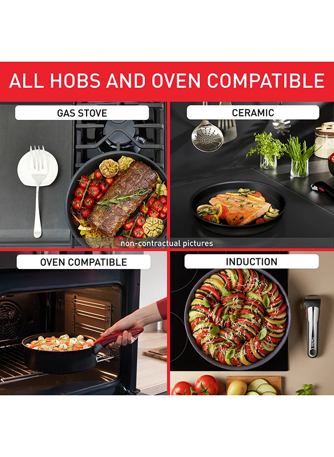 Tefal TEFAL Ingenio Unlimited On | 13-Piece Cookware Set | Stackable | Non-stick Coating | Removable Handle | Induction | Made in France | 2 Years Warranty | L3959343 Black