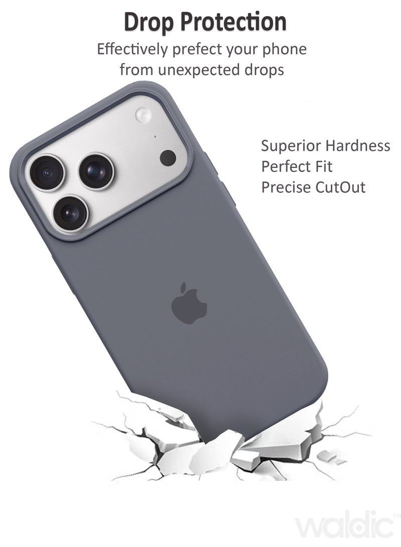 Waldic Apple iPhone 17 Pro Max Premium Case | Premium Silicone Case Cover Designed for Apple iPhone 17 Pro Max | Apple iPhone 17 Pro Max Case Camera and Drop Protection Thin Protective Back Cover Case for Apple iPhone 17 Pro Max - Grey - Image 3