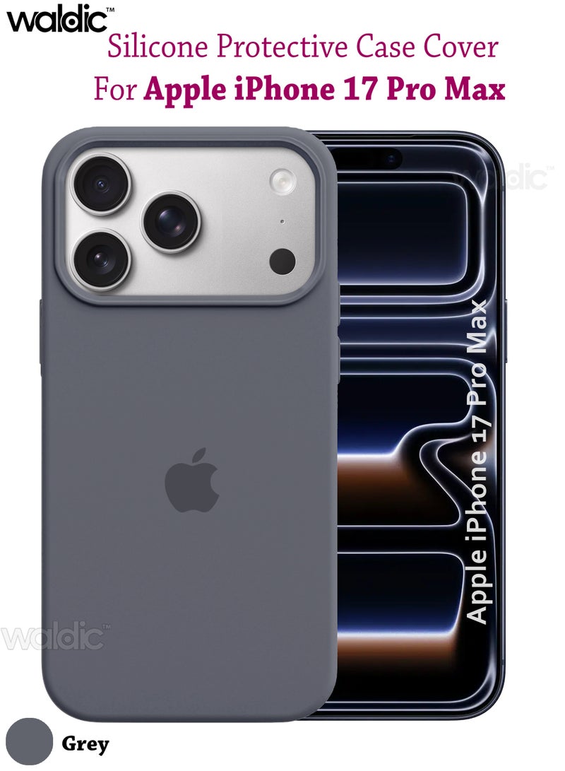 Waldic Apple iPhone 17 Pro Max Premium Case | Premium Silicone Case Cover Designed for Apple iPhone 17 Pro Max | Apple iPhone 17 Pro Max Case Camera and Drop Protection Thin Protective Back Cover Case for Apple iPhone 17 Pro Max - Grey - Image 1