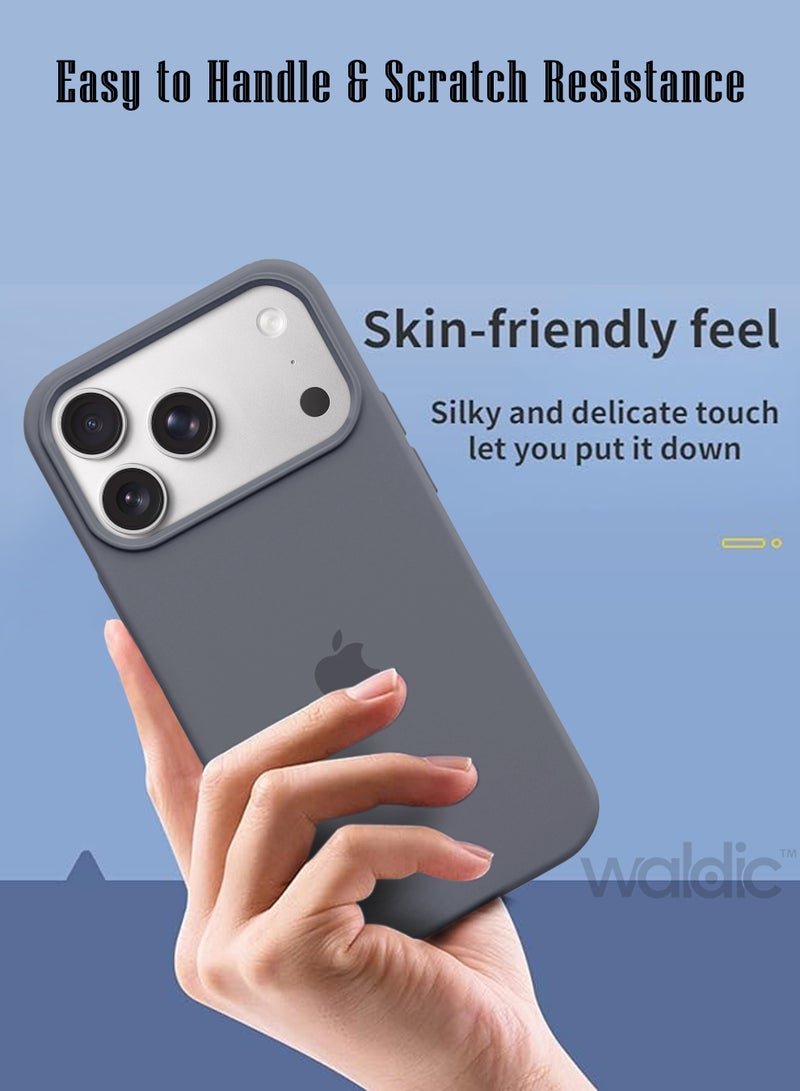 Waldic Apple iPhone 17 Pro Max Premium Case | Premium Silicone Case Cover Designed for Apple iPhone 17 Pro Max | Apple iPhone 17 Pro Max Case Camera and Drop Protection Thin Protective Back Cover Case for Apple iPhone 17 Pro Max - Grey - Image 4