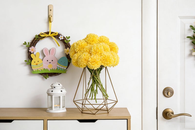 Kimura's Cabin 20pcs Fake Chrysanthemum Artificial Flowers Faux Silk Mums with Stem Balls Flowers for Vase Fillers Easter Home Table Floral Arrangements Wedding Party DIY Decoration(Yellow) - Image 3