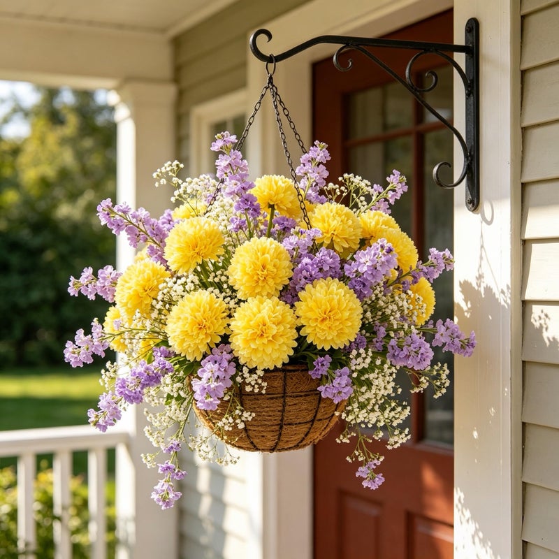 Kimura's Cabin 20pcs Fake Chrysanthemum Artificial Flowers Faux Silk Mums with Stem Balls Flowers for Vase Fillers Easter Home Table Floral Arrangements Wedding Party DIY Decoration(Yellow) - Image 5