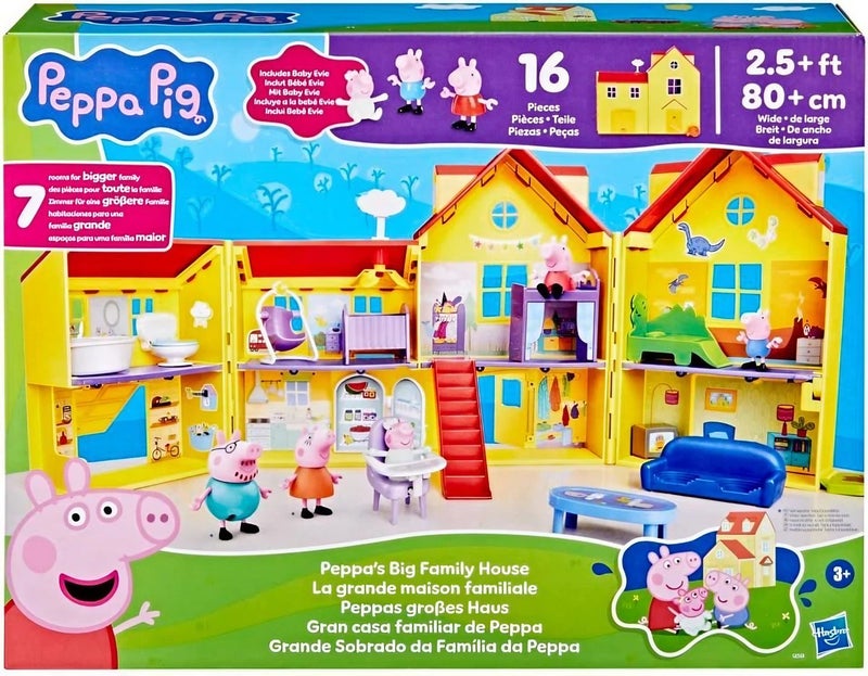 Peppa Pig Peppa's Big Family House Playset (80 cm, 16 Pieces) - Image 1