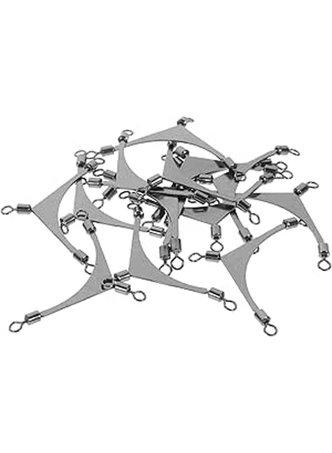 15Pcs 3 Way Rolling Fishing Swivels Connectors Triple Hook Tackle Accessories - Image 1