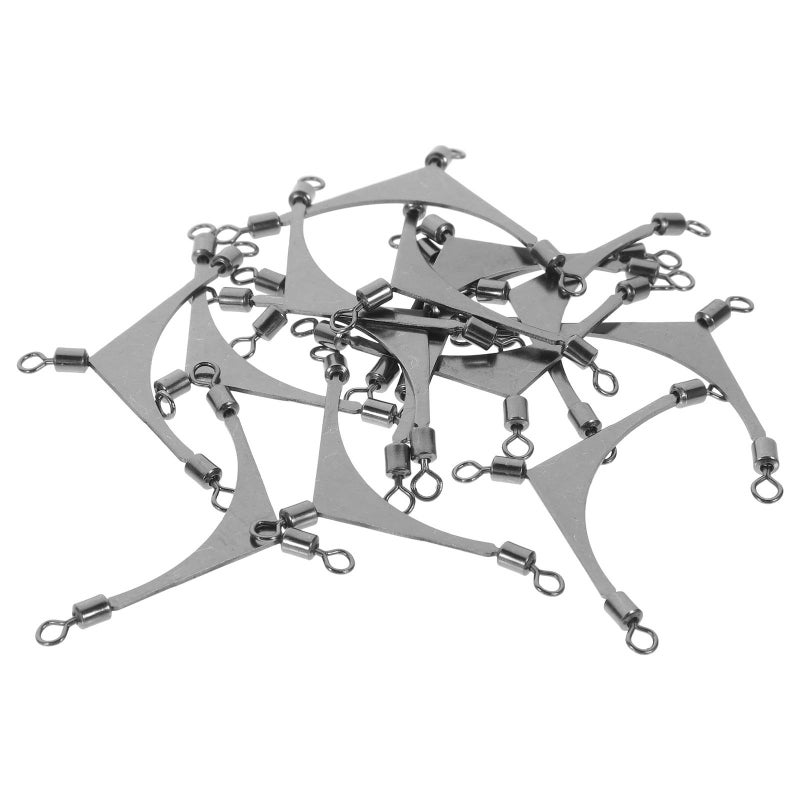 15Pcs 3 Way Rolling Fishing Swivels Connectors Triple Hook Tackle Accessories - Image 2
