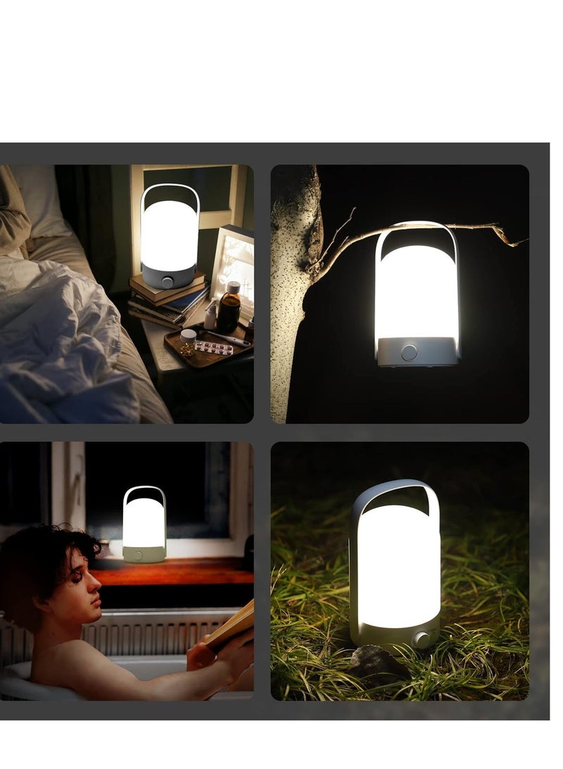 SYOSI مصباح تخييم LED، مصباح طاولة محمول لاسلكي، مصباح ليلي قابل للتعتيم 360 درجة، مصباح تخييم LED قابل لإعادة الشحن مع خطاف للقراءة في الأماكن المغلقة، والمشي لمسافات طويلة، وصيد الأسماك، والطوارئ في الهواء الطلق - Image 4