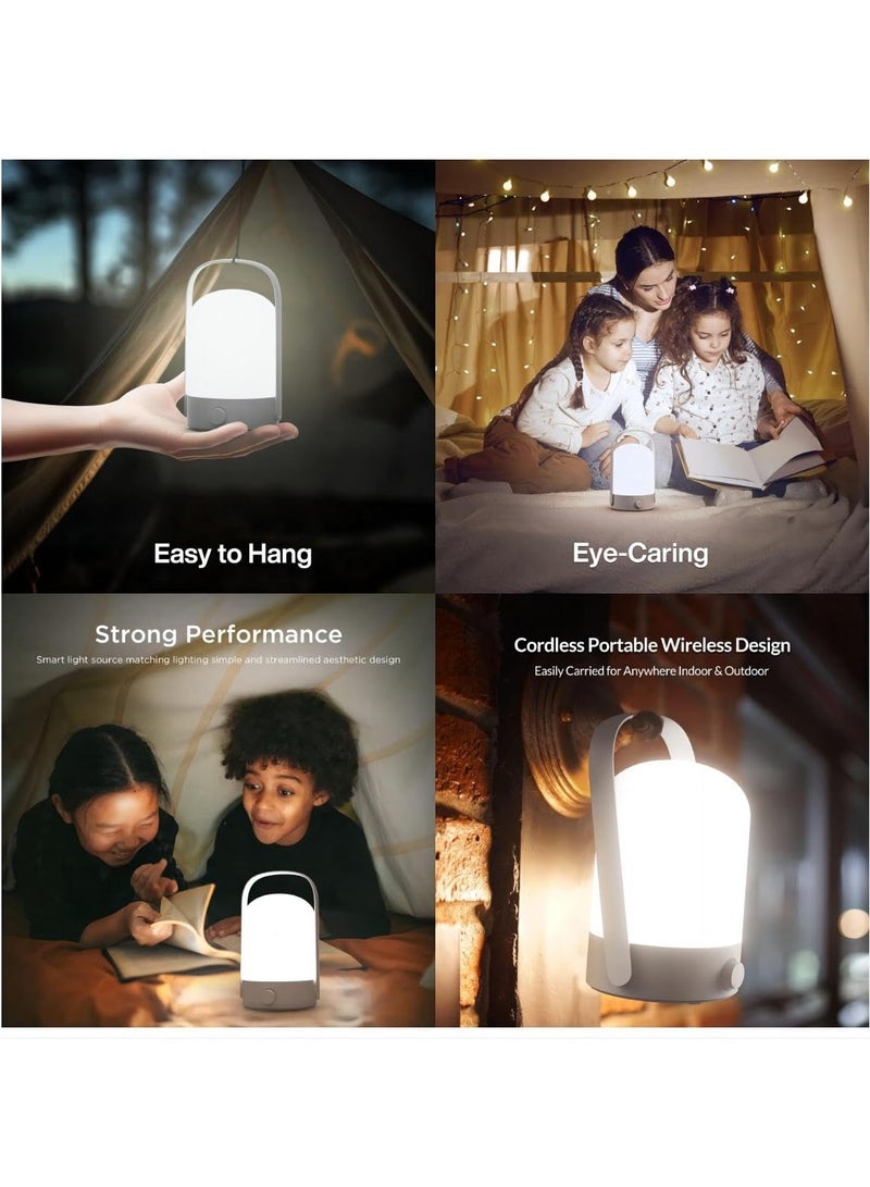 SYOSI مصباح تخييم LED، مصباح طاولة محمول لاسلكي، مصباح ليلي قابل للتعتيم 360 درجة، مصباح تخييم LED قابل لإعادة الشحن مع خطاف للقراءة في الأماكن المغلقة، والمشي لمسافات طويلة، وصيد الأسماك، والطوارئ في الهواء الطلق - Image 5