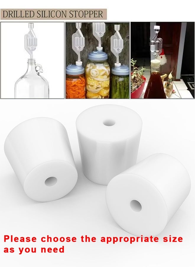 Depend 3PCS Fermentation Silicone Stopper Drilled Plug With Hole For Airlock Valve Home Brew Bubbler Wine Making Rubber Stopper Replacements (#3) - Image 4