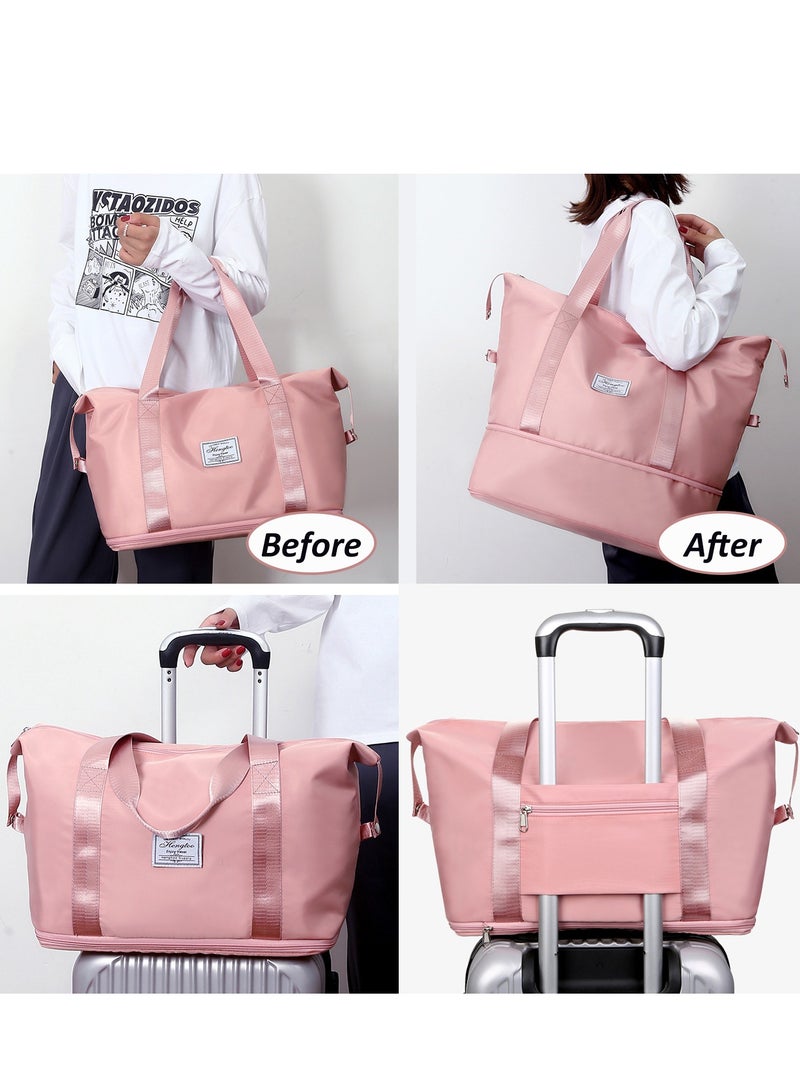 Expandable Travel Duffle Bag, Foldable Carry On Shopper Tote Bag Sports Gym Weekender Bag, Large Capacity Lightweight Waterproof Overnight Bag for Women and Men - Image 2