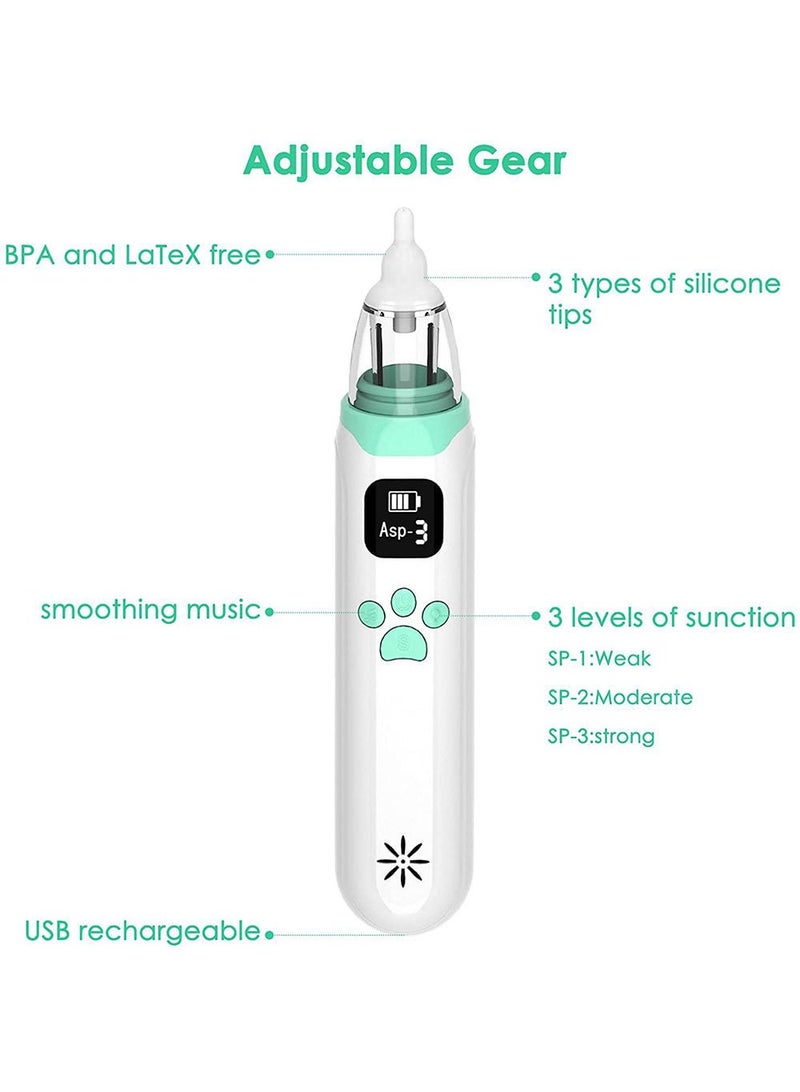 ONETO Electric Silent Baby Nasal Aspirator Automatic Nose Cleaner With Silicone Nose Tips Music Soothing Function Rechargeable Portable Nasal Aspirators - Image 5