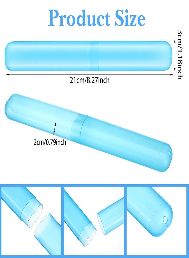 mekueeex 60pcs Travel Toothbrush Holders - Portable ABS Toothbrush Covers, Breathable Travel Toothbrush Holder for Home, Camping, Business Trips, 4 Colors (Blue, Orange, Purple, White) - Image 2
