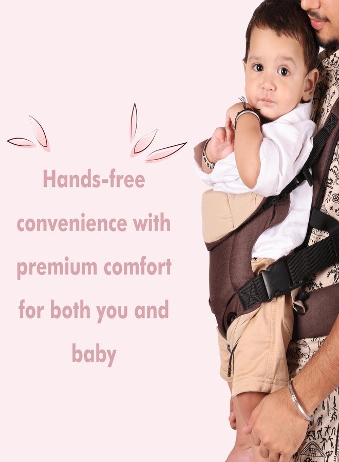 Koko Elegant Adjustable Baby Carrier Cum Kangaroo Bag-Lightweight and Breathable-Back-Front Carrier for Baby with Safety Belt-Max Weight Up to 15 Kg (Brown) - Image 4