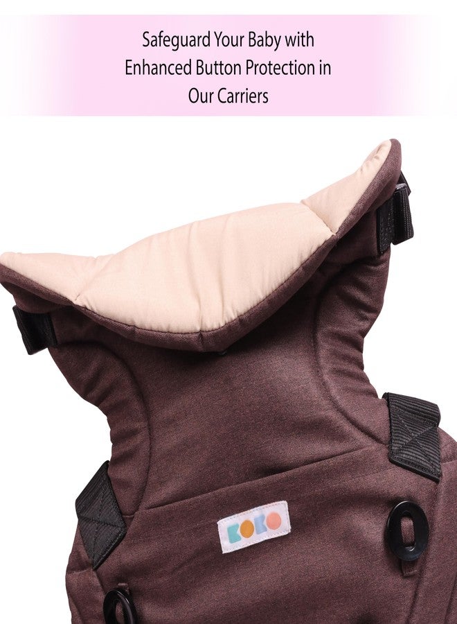 Koko Elegant Adjustable Baby Carrier Cum Kangaroo Bag-Lightweight and Breathable-Back-Front Carrier for Baby with Safety Belt-Max Weight Up to 15 Kg (Brown) - Image 5