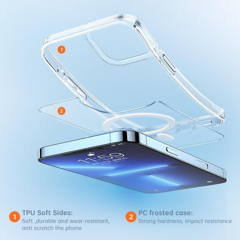 Mcdodo Apple iPhone 13 Pro Max Compatible Strong Magsafe Magnetic Transparent TPU Case 1790  - Image 4
