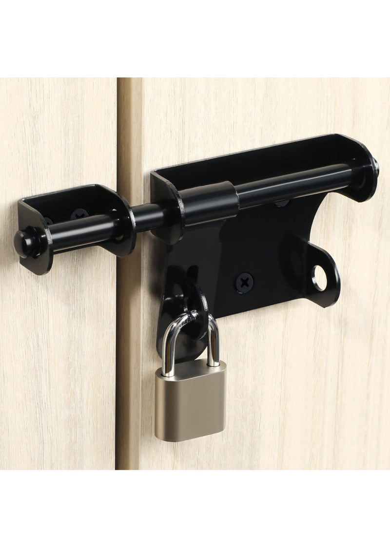 Y&D 6 Inch Heavy Duty Slide Gate Latch Bolt Safety Door Lock with Padlock Hole, Strong Barrel Bolt, Durable for Increasing Security on Garden Gates Shed Doors  - Image 2