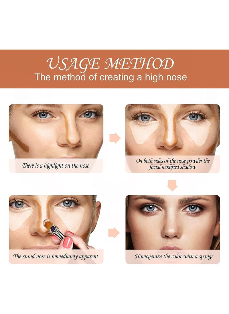 SYOSI - Highlight Contour Stick 6 Colors 2 in 1 Dualended Makeup Shading Stick MultiColor Concealer Shadow Pen 3D Body Face Brightens Shades Pencil Contour Concealer Highlighter Stick (3 Pcs) - Image 1