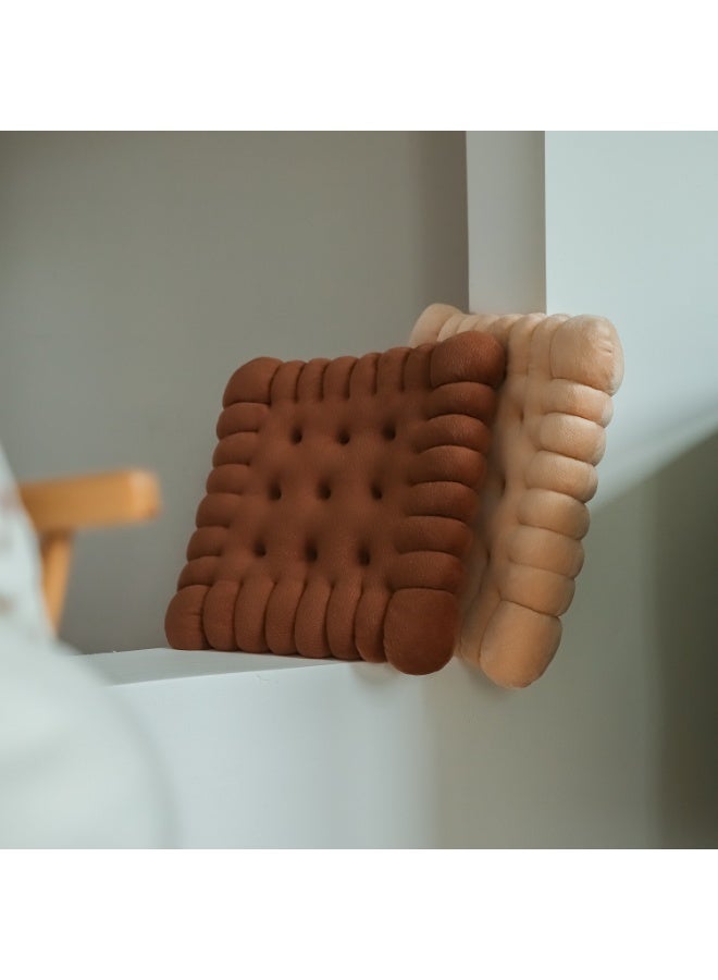 Cookie Biscuit Cushion Soft Cute Throw Pillow Thicken Seat Decorative Flooring for Living Room Household Chair Square Beige - Image 3