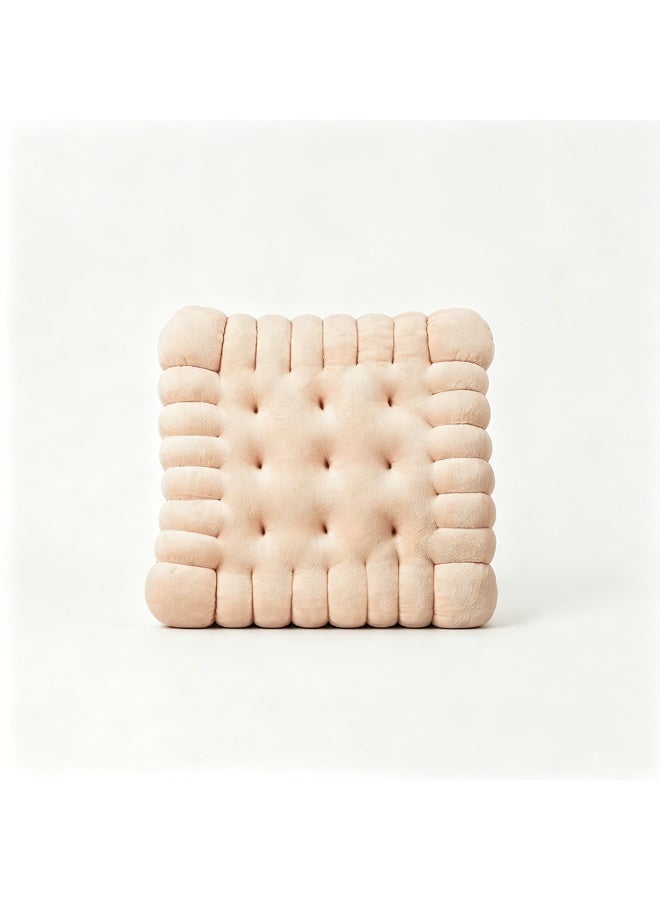 Cookie Biscuit Cushion Soft Cute Throw Pillow Thicken Seat Decorative Flooring for Living Room Household Chair Square Beige - Image 1